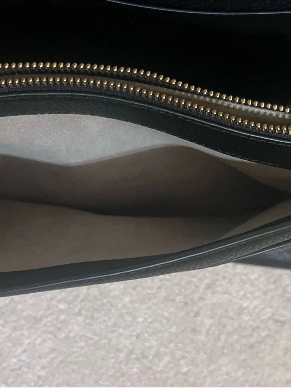 kate spade Black Pebbled Leather Envelope purse with Gold Plaque Accent